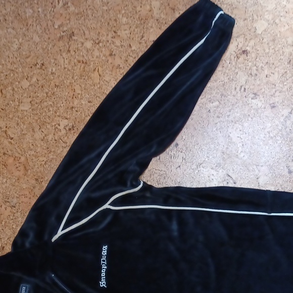 Snoop Dogg Vintage Oversize Black Velour Track Jacket With White Piping Men's L - Picture 5 of 10